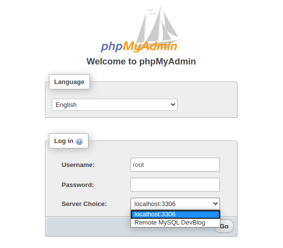 phpMyAdmin with Server Choice