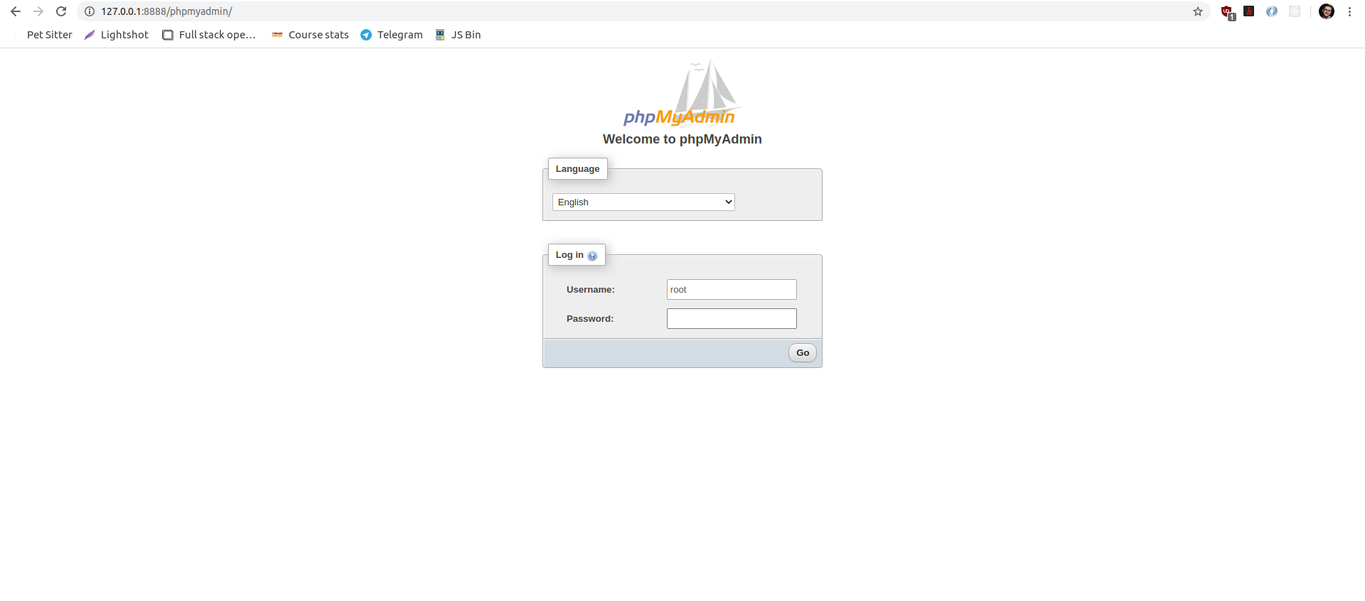 phpMyAdmin Login